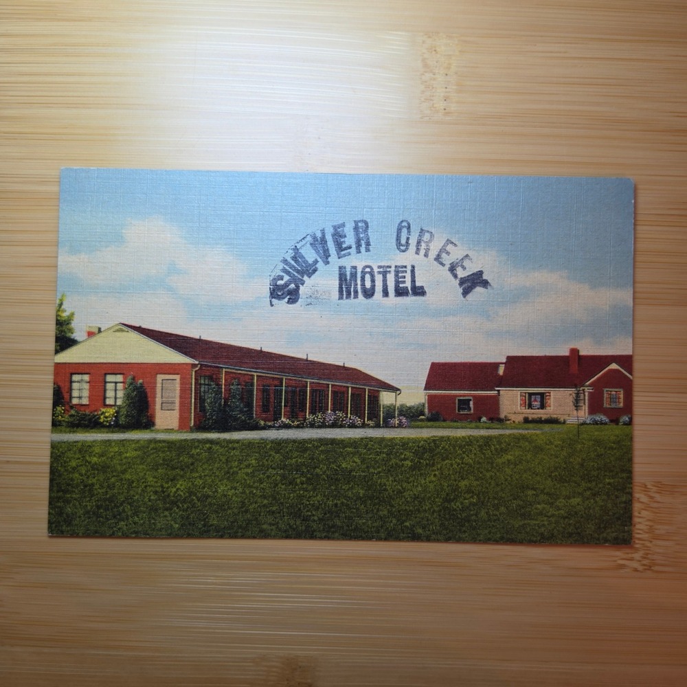 Vintage Silver Creek Motel Flat Rock Michigan Linen Postcard Detroit 1C-H1253